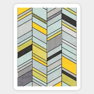 Colorful Concrete Chevron Pattern - Yellow, Blue, Grey Sticker